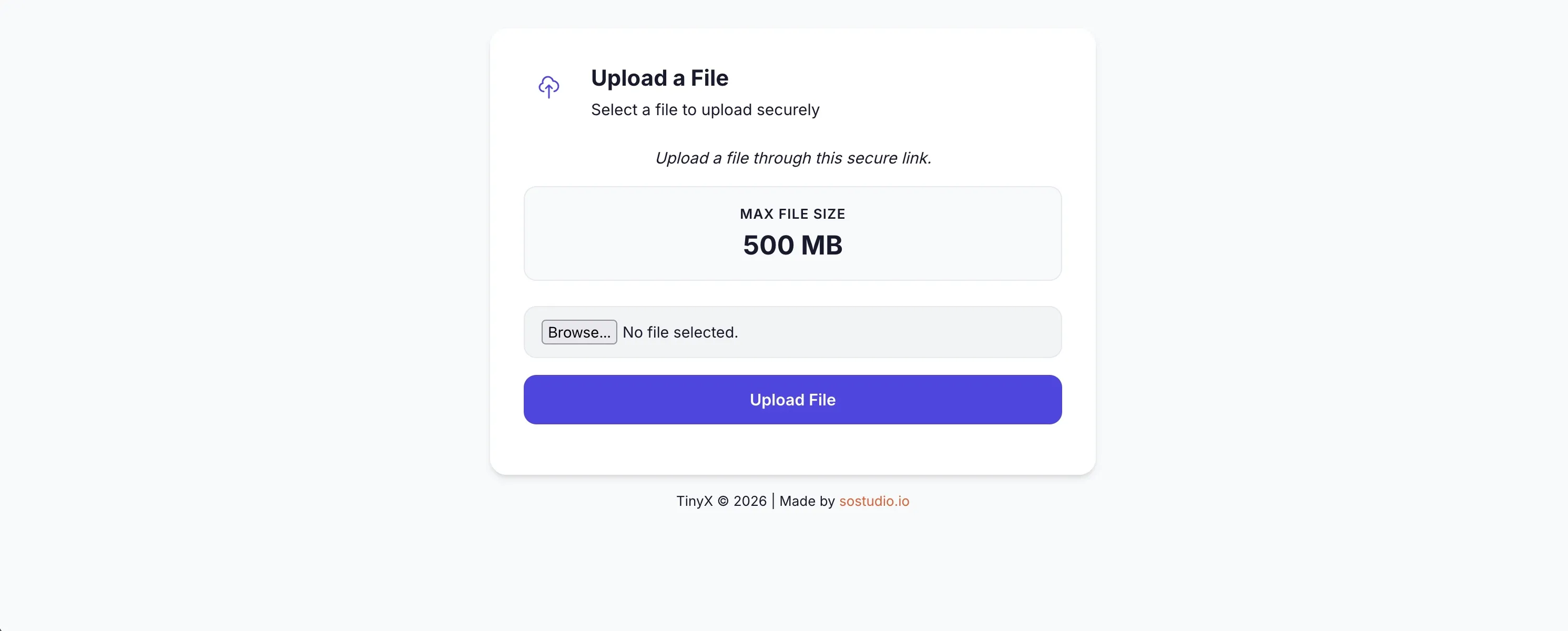 Screenshot of a client uploading files through a secure drop link